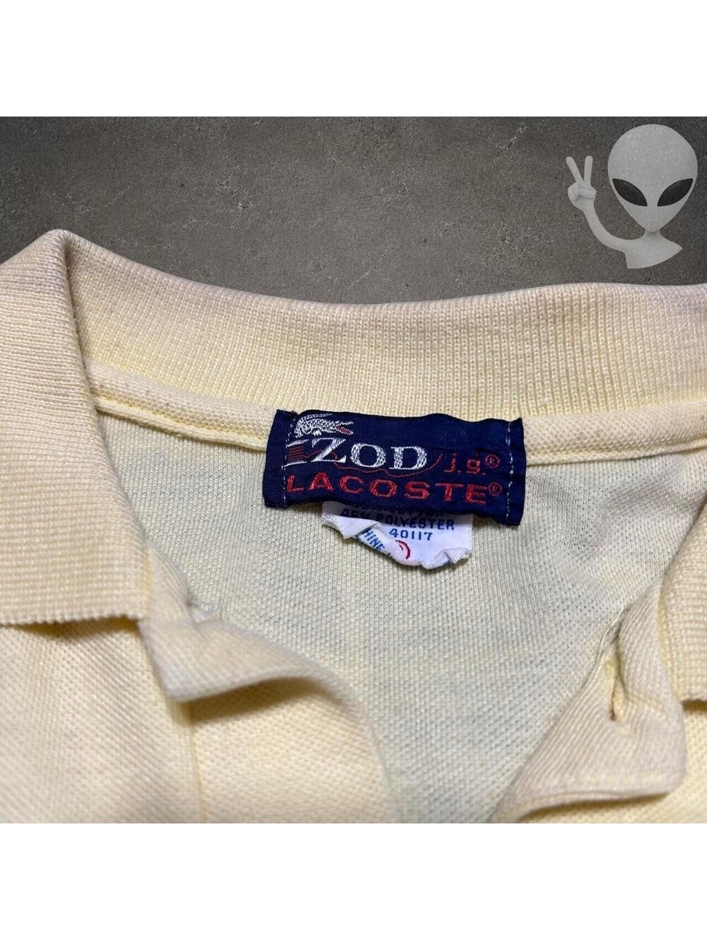 Vintage Izod Lacoste Polo Shirt Boys 18 Fits Mens S Yellow Cotton Blend Japan - Picture 3 of 8